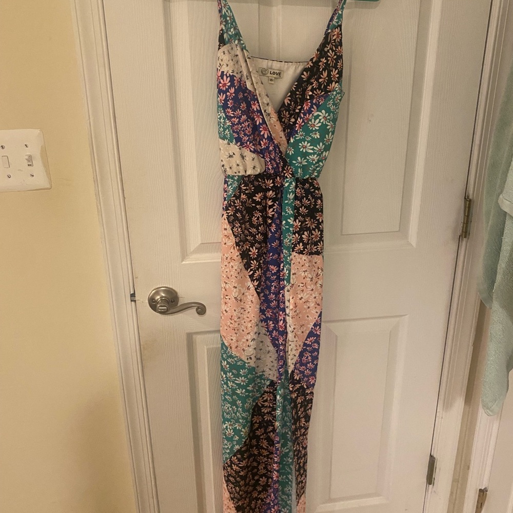 Topshop floral patchwork maxi dress